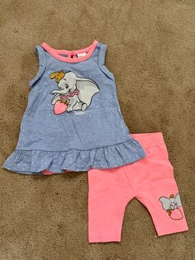 Disney Baby Blue Top with Coral Trim